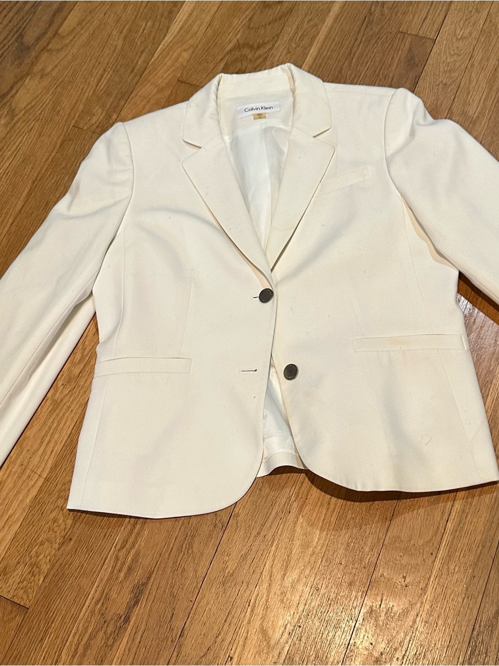 Calvin Klein Off-White Two-Button Tailored Blazer